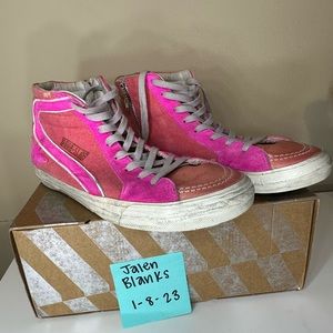 Golden Goose Slides Neon Pink Highlighters